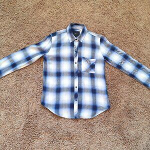 Rails Hunter Navy Ivory Ice long sleeve button-up plaid shirt